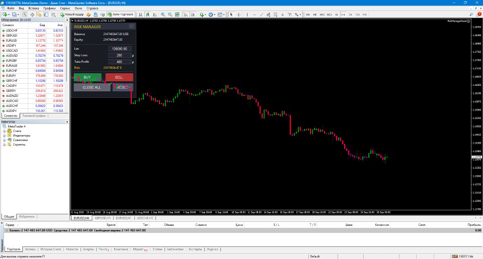 Screenshot #1 RiskManagerPanel