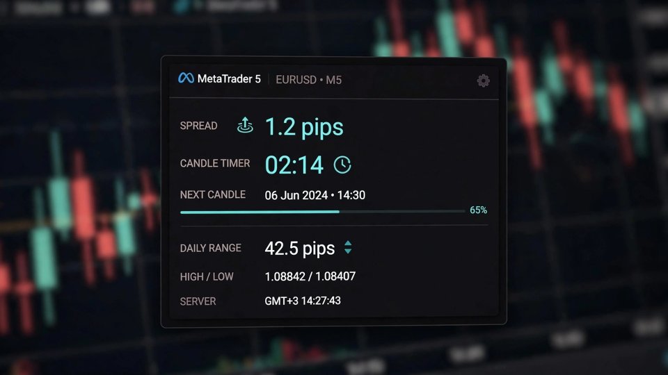 Captura de pantalla #2 Spread Info and Candle Timer Panel