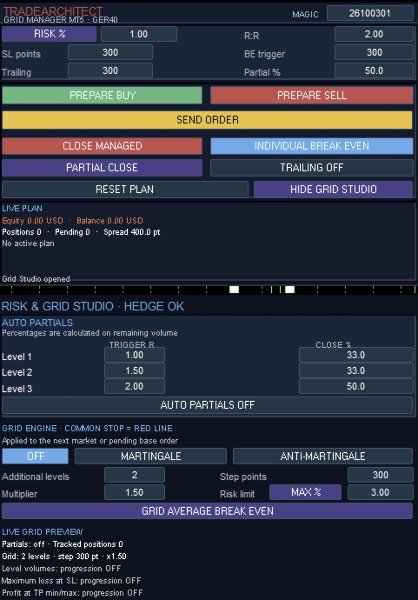 Imagens #1 TradeArchitect Grid Manager