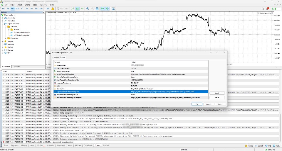 Screenshot #1 Candle Data HTTP Exporter NZDUSD