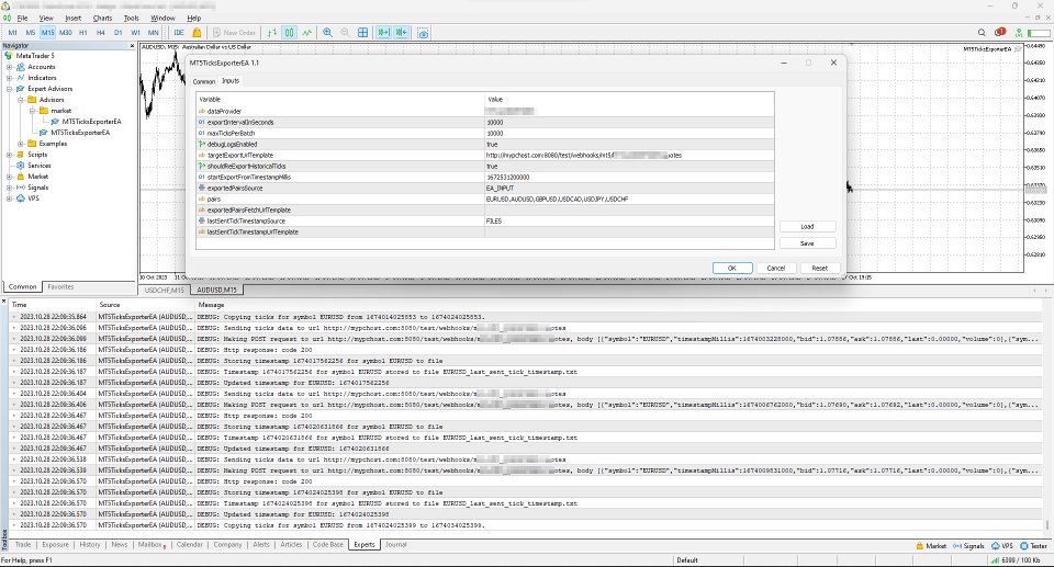 Screenshot #1 Tick Data HTTP Exporter
