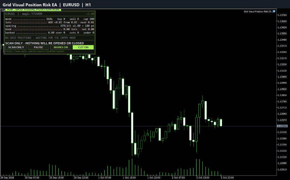 Screenshot #1 Grid Visual Position Risk EA