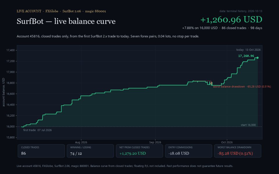 Снимок экрана #2 SurfBot Bidirectional Forex Grid