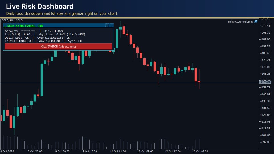 Ekran görüntüsü #1 Multi Account Risk Sync Panel