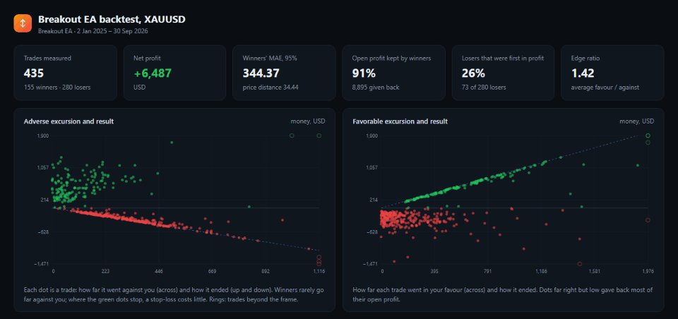 Снимок экрана #1 Trade Excursion Analyzer