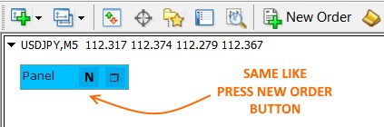 Panel minimized with new order option
