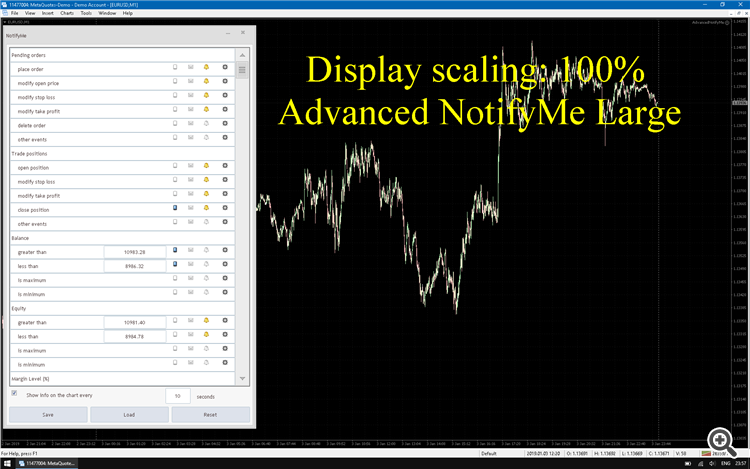 Advanced NotifyMe Large, scaling 100%