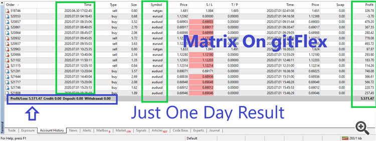 Matrix On gitFlex EA Robot $5,500 profit a day