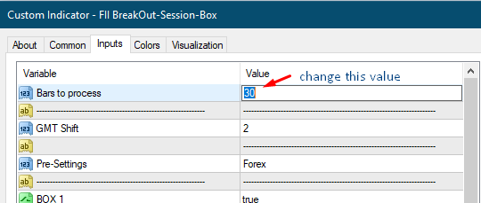 change the number of Bars to process