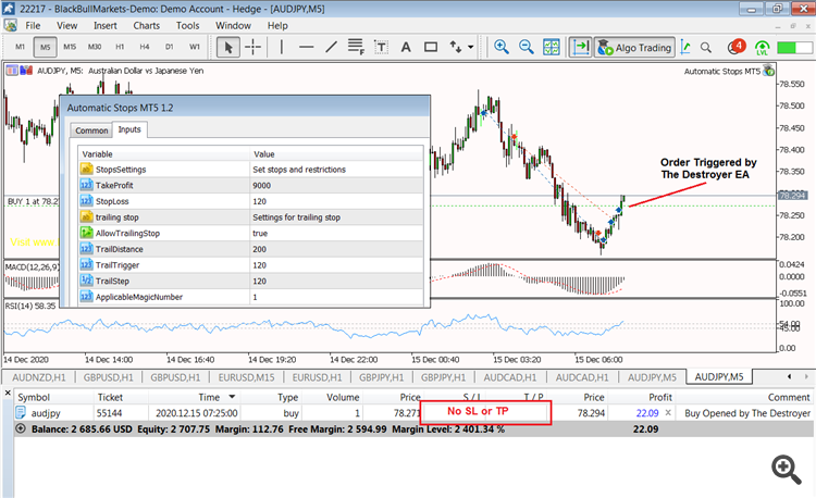 Auto TP SL Not Working