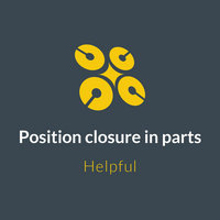 Position closure in parts