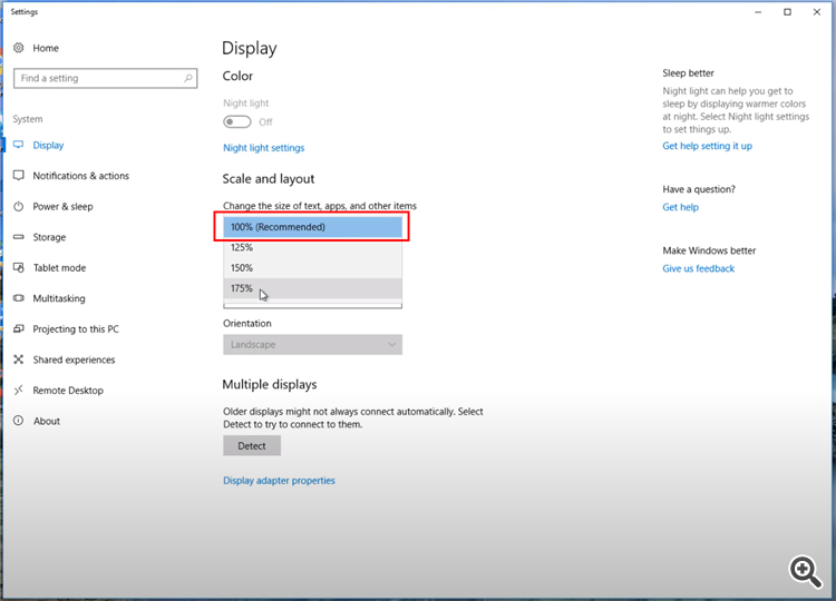 Font Size in Win10
