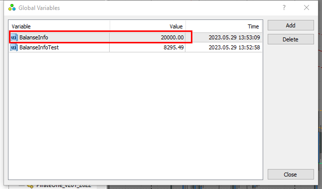 You can register the global variable yourself, it is equal to the account deposit