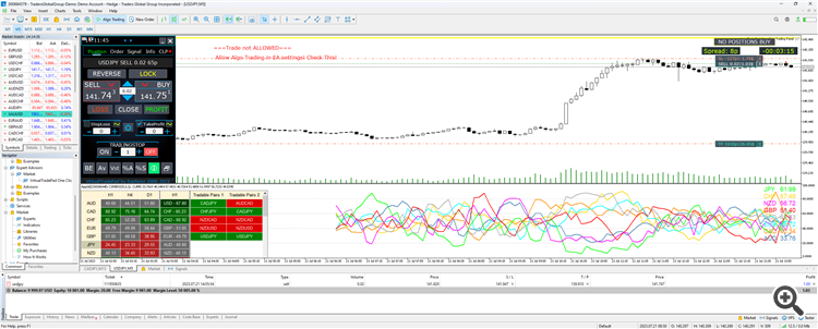 Trade Not Allowed  Allow algo Trading in EA settign check this. I Have allowed algo trading and i get this error
