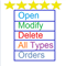 Open Modify Delete All Types Orders