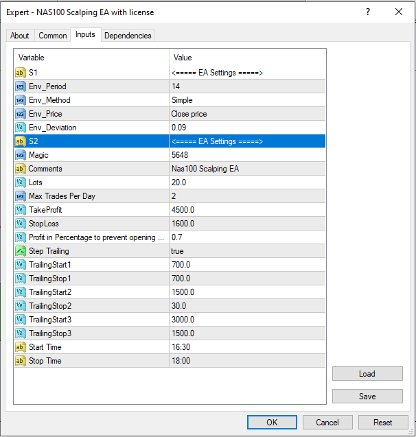 7 digit broker settings