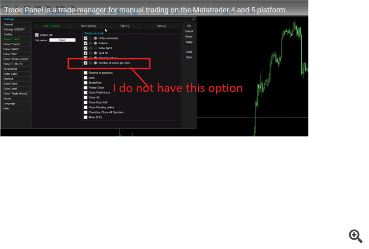 Number of order per click option