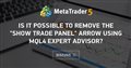 Is it possible to remove the "Show Trade Panel" arrow using MQL4 expert advisor?