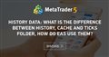 History data: What is the difference between history, cache and ticks folder, how do EAs use them?