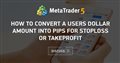 How to convert a users Dollar amount into pips for stoploss or takeprofit
