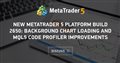 New MetaTrader 5 platform build 2650: Background chart loading and MQL5 code profiler improvements
