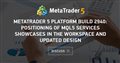 MetaTrader 5 Platform Build 2940: Positioning of MQL5 Services showcases in the workspace and updated design