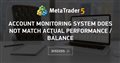 Account monitoring system does not match actual performance / Balance