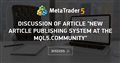 Discussion of article "New Article Publishing System at the MQL5.community"