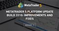 MetaTrader 5 Platform update build 3310: Improvements and fixes