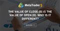 The value of Close [0] is the value of Open [0]. Why is it different?