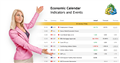 Economic calendar widget