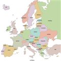 European word translator: an interactive map showing "I love you" in over 30 languages
