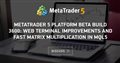 MetaTrader 5 Platform beta build 3600: Web Terminal improvements and fast matrix multiplication in MQL5