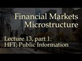 Lecture 13, part 1: High-Frequency Trading; Public Information (Financial Markets Microstructure)