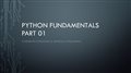 Python Fundamentals - Part 01