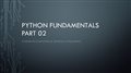 Python Fundamentals - Part 02