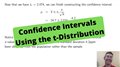 Confidence Intervals Using the t-Distribution