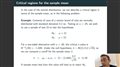 Hypothesis testing using critical regions