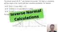 Inverse Normal Calculations
