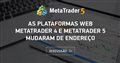 As plataformas web MetaTrader 4 e MetaTrader 5 mudaram de endereço