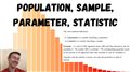 Population, Sample, Parameter, Statistic
