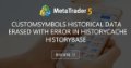 CustomSymbols Historical Data erased with error in HistoryCache HistoryBase - I am trying to understand why I get an error when creating CustomSymbol set session quote from Monday through Friday.