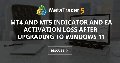 MT4 and MT5 indicator and EA activation loss after upgrading to Windows 11