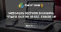 Messages section showing 'Timed out in 10 sec. Error 58' Messages section showing 'Timed out in 10 sec. Error 58'