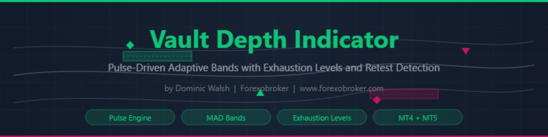 Vault Depth Indicator: Pulse-Driven Adaptive Bands with Exhaustion Levels and Retest Detection for MT4 and MT5