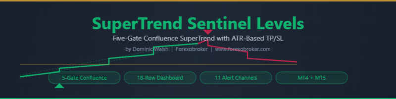 SuperTrend Sentinel Levels: A Five-Gate Confluence SuperTrend Indicator With ATR-Based TP/SL for MT4 and MT5