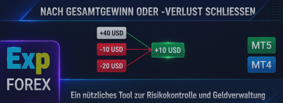 CloseIfProfitorLoss mit Trailing: Positionen nach Gesamtgewinn/-verlust schließen, mit Trailing Stop.
