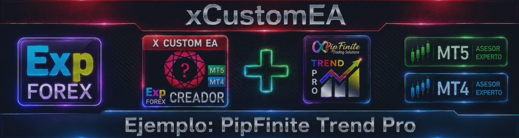 Exp - Asesor The xCustomEA basado en el indicador PipFinite Trend PRO