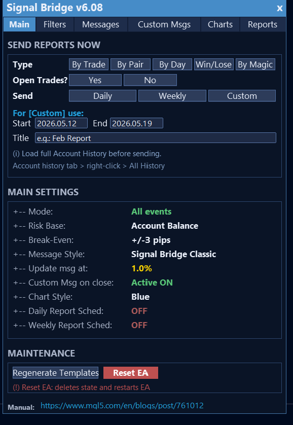 Main tab