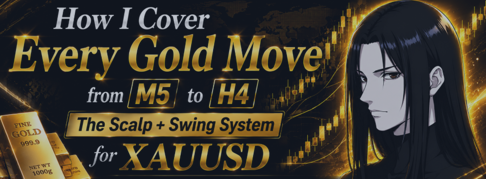 How I Cover Every Gold Move from M5 to H4 — The Scalp + Swing System for XAUUSD